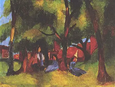Children and Sunny Trees August Macke